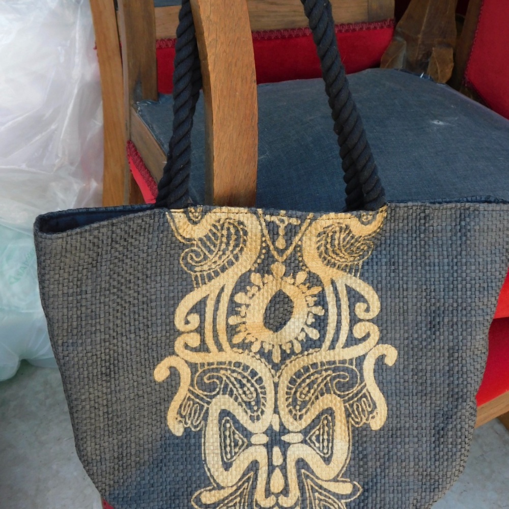 Straw Tote Lined Bag, Evening bag for Sunmer Laura Gellar NY Purse Tote